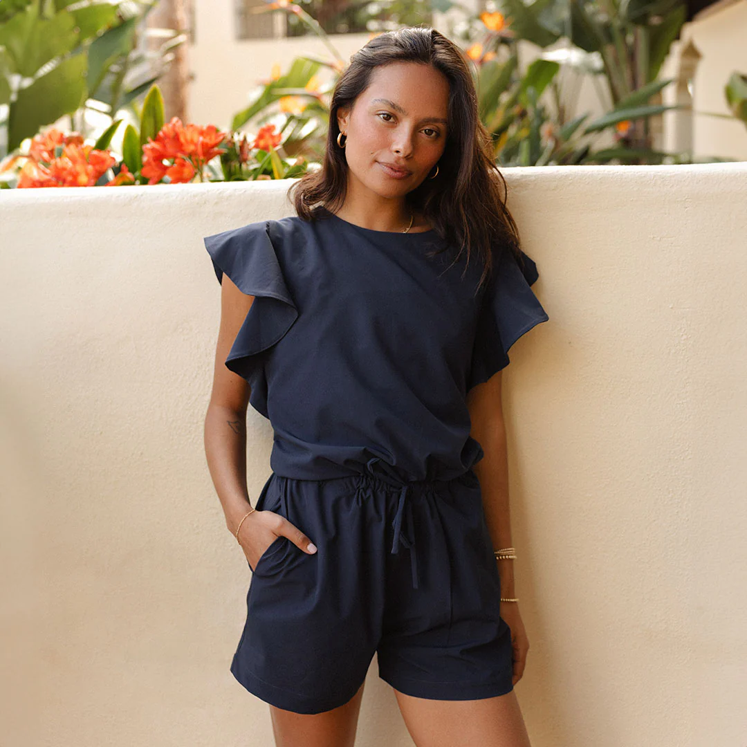 9 to 9 Romper, True Blue - Image 3