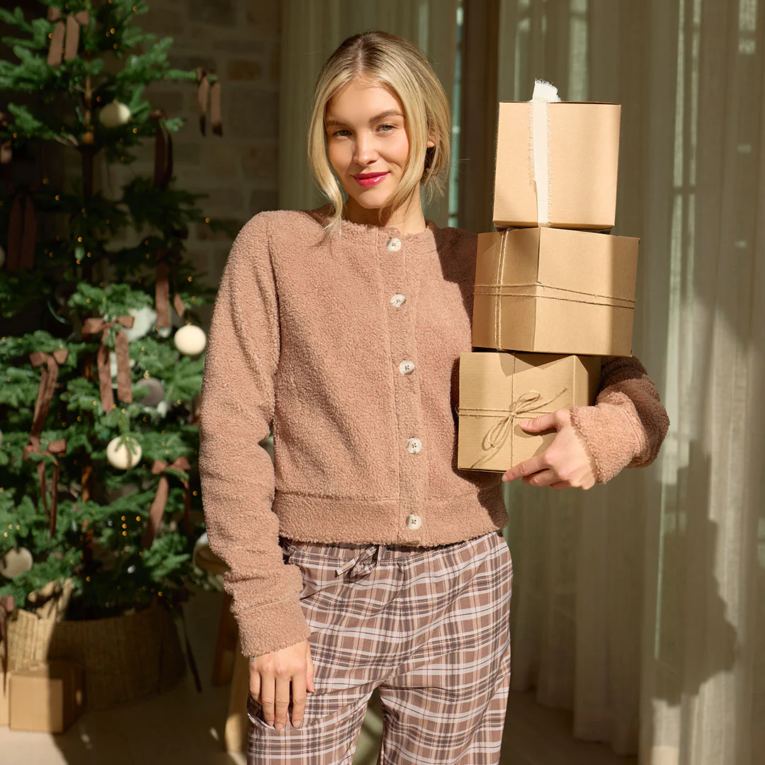 Alta Sherpa Cardigan, Toffee - Image 10