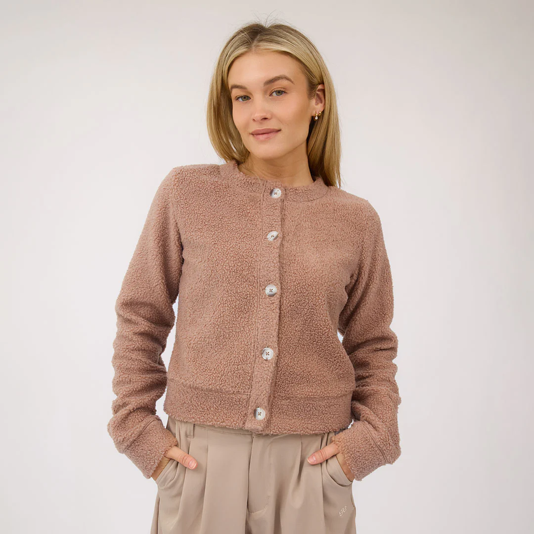 Alta Sherpa Cardigan, Toffee - Image 6
