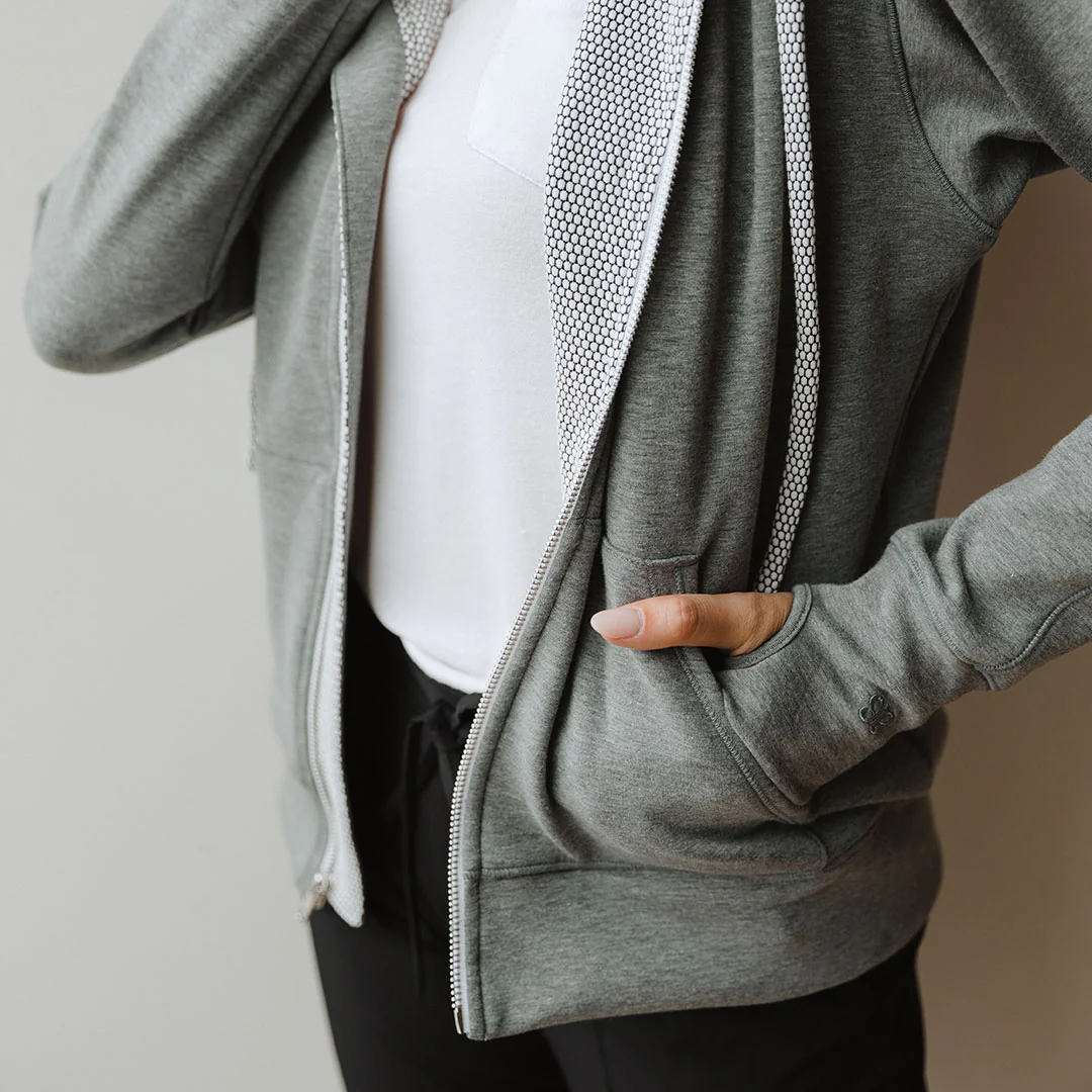 Alta Zip Up Hoodie, Heather Grey - Image 2