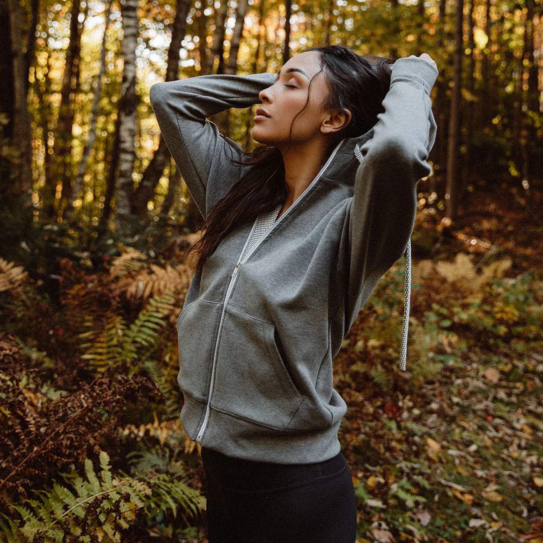 Alta Zip Up Hoodie, Heather Grey - Image 3
