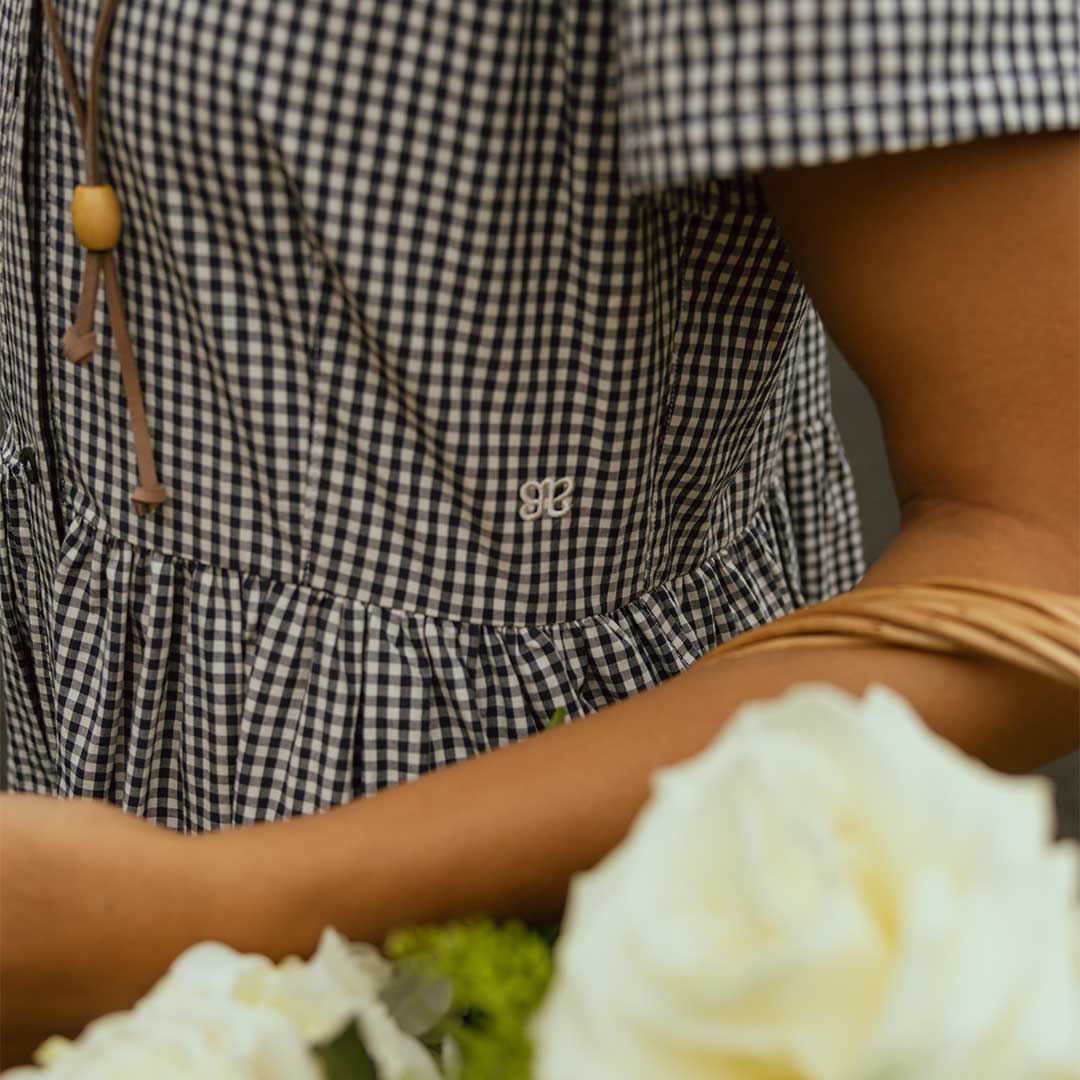 Arroyo Dress, Navy Gingham - Image 3