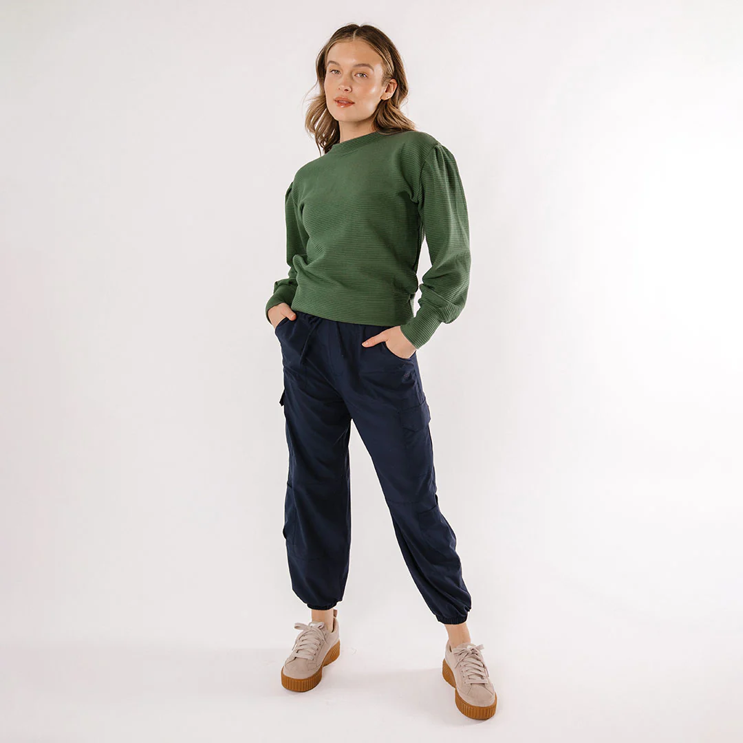 Atlas Ribbed Sweater, Emerald - Image 3