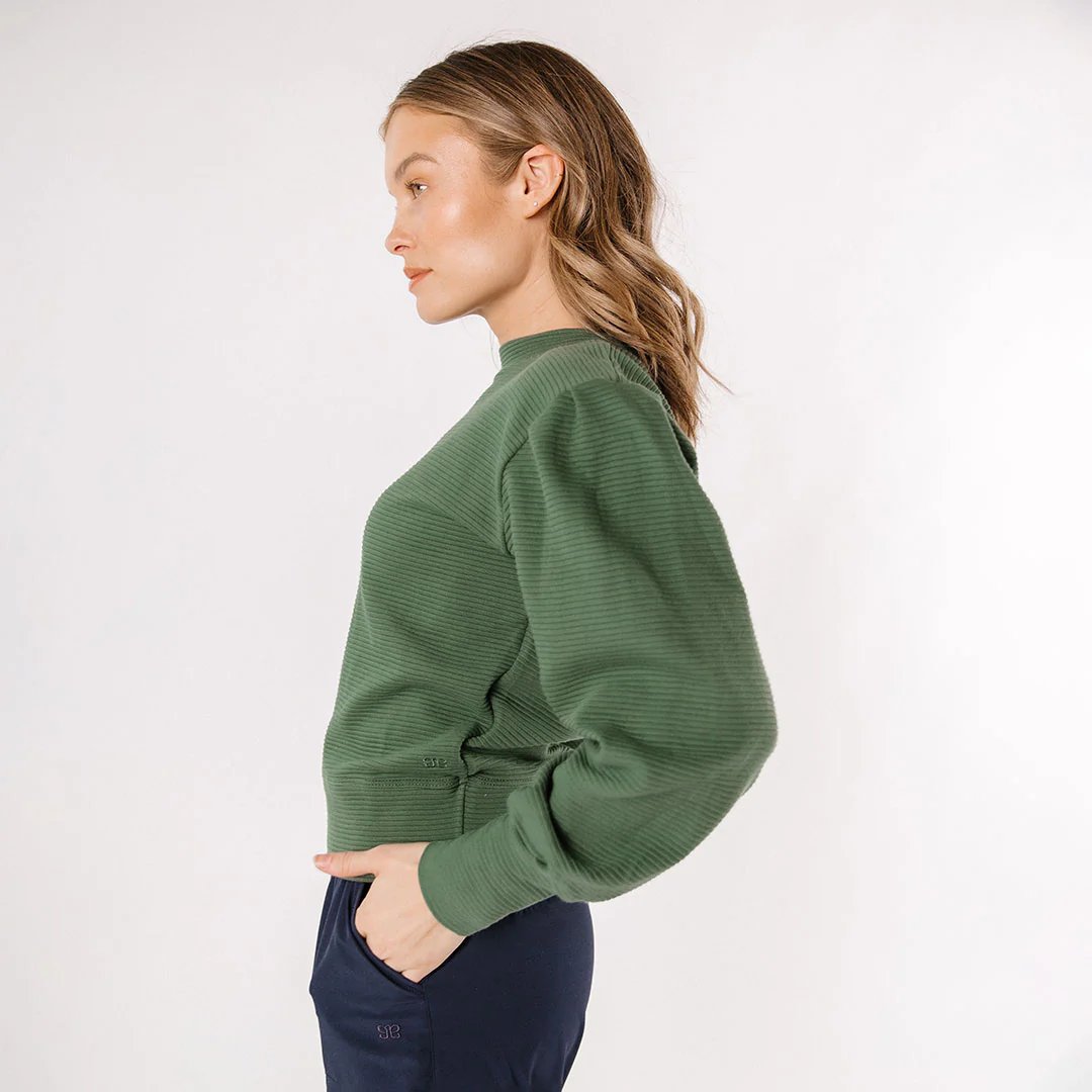 Atlas Ribbed Sweater, Emerald - Image 4