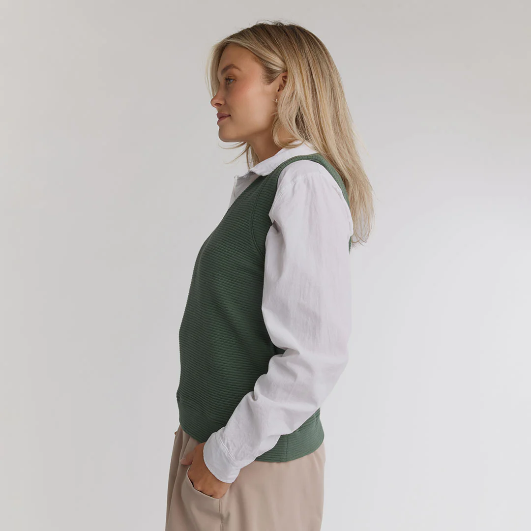 Atlas Ribbed Vest, Green - Image 3