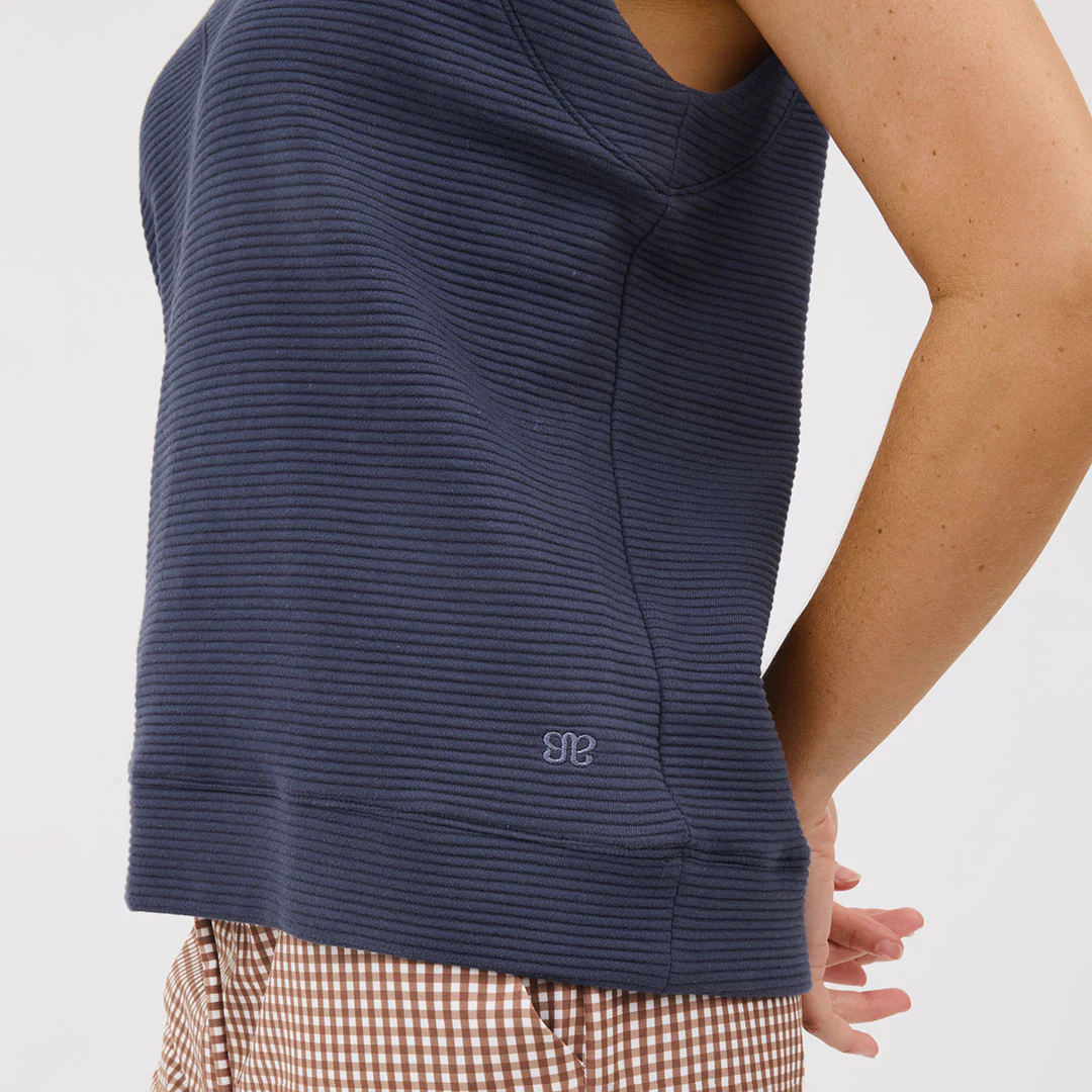 Atlas Ribbed Vest, Navy - Image 9