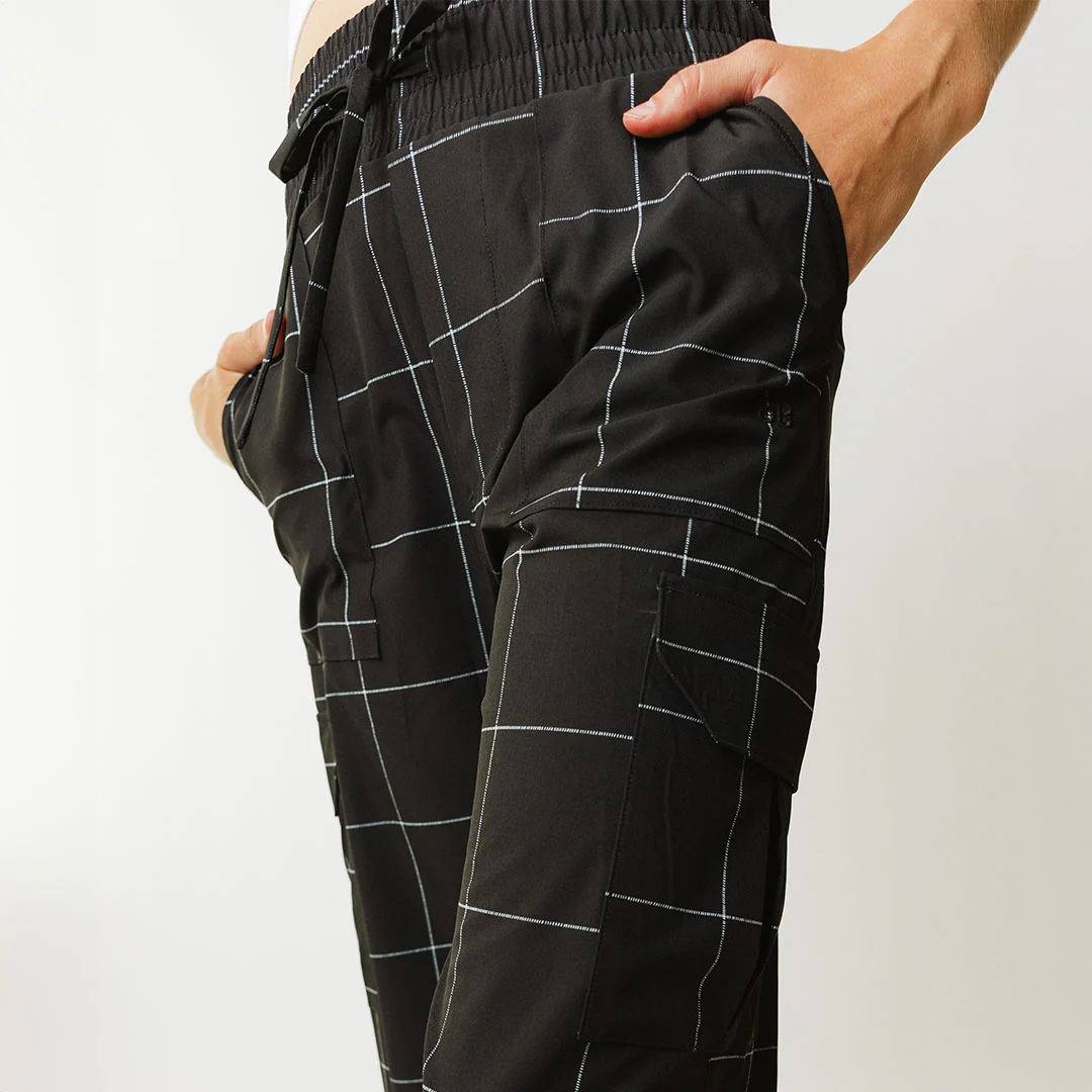 Audrey Cargo Trouser, Black Windowpane - Image 6