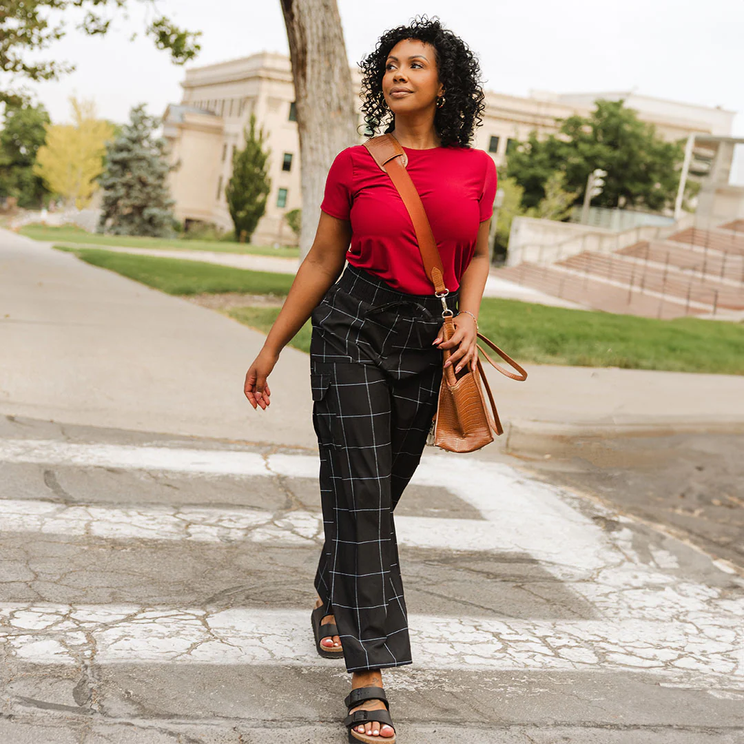 Audrey Cargo Trouser, Black Windowpane - Image 7