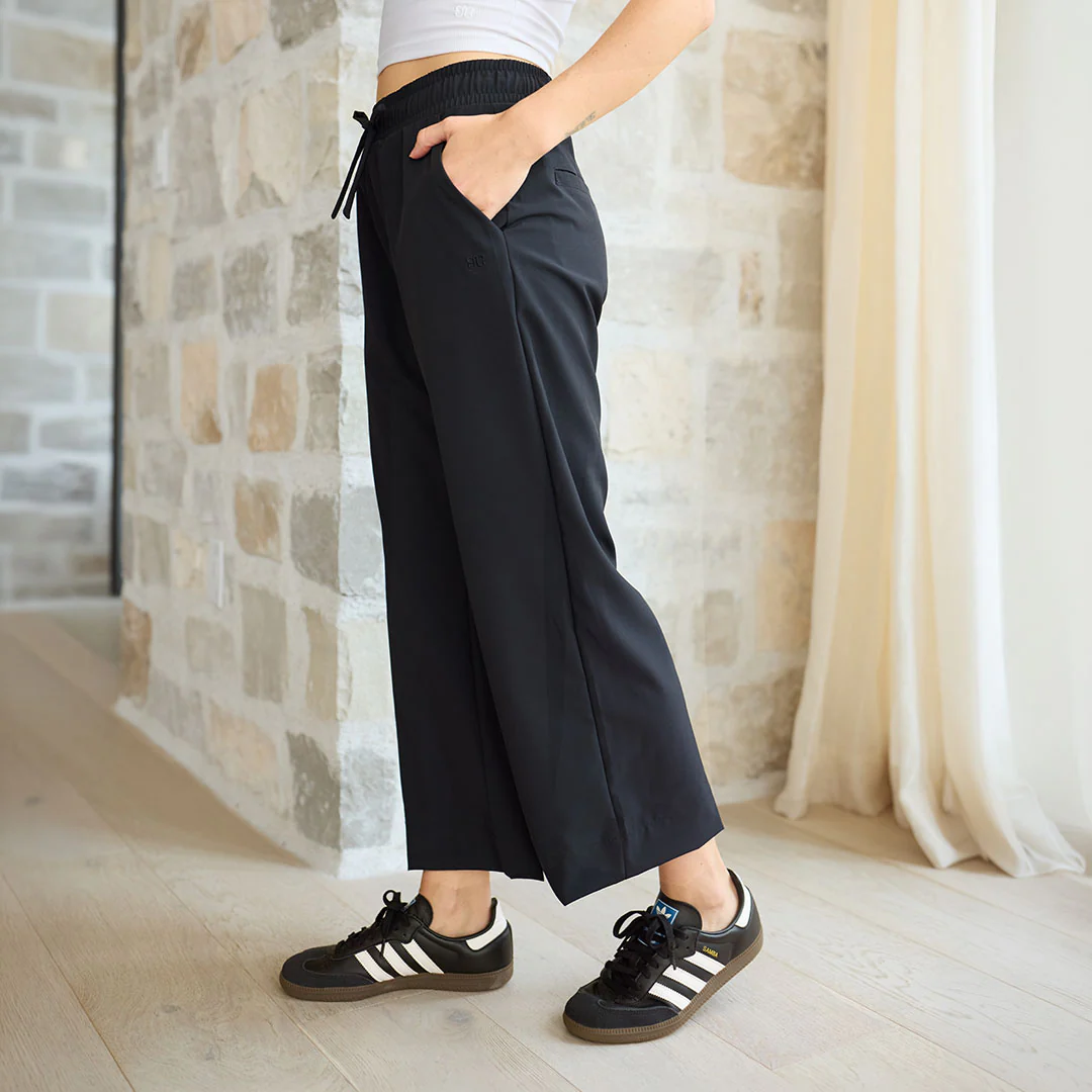 Audrey Mid Rise Wide Leg Pants, Black - Image 11