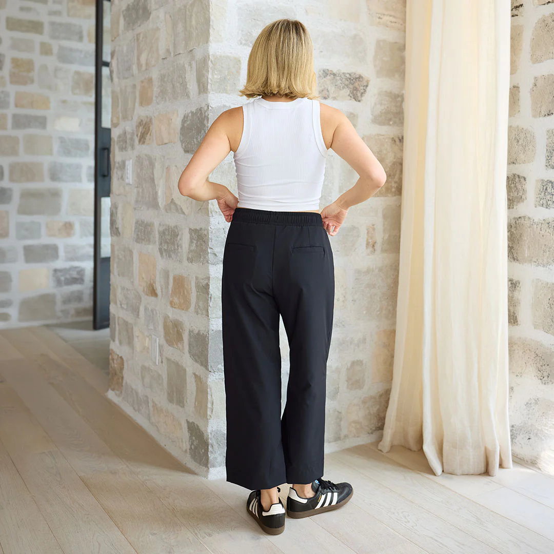 Audrey Mid Rise Wide Leg Pants, Black - Image 12
