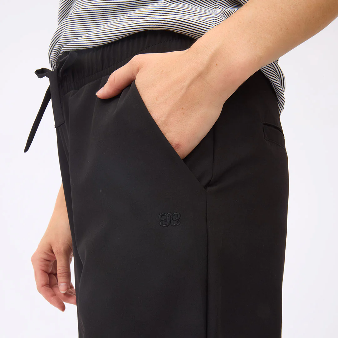 Audrey Mid Rise Wide Leg Pants, Black - Image 5