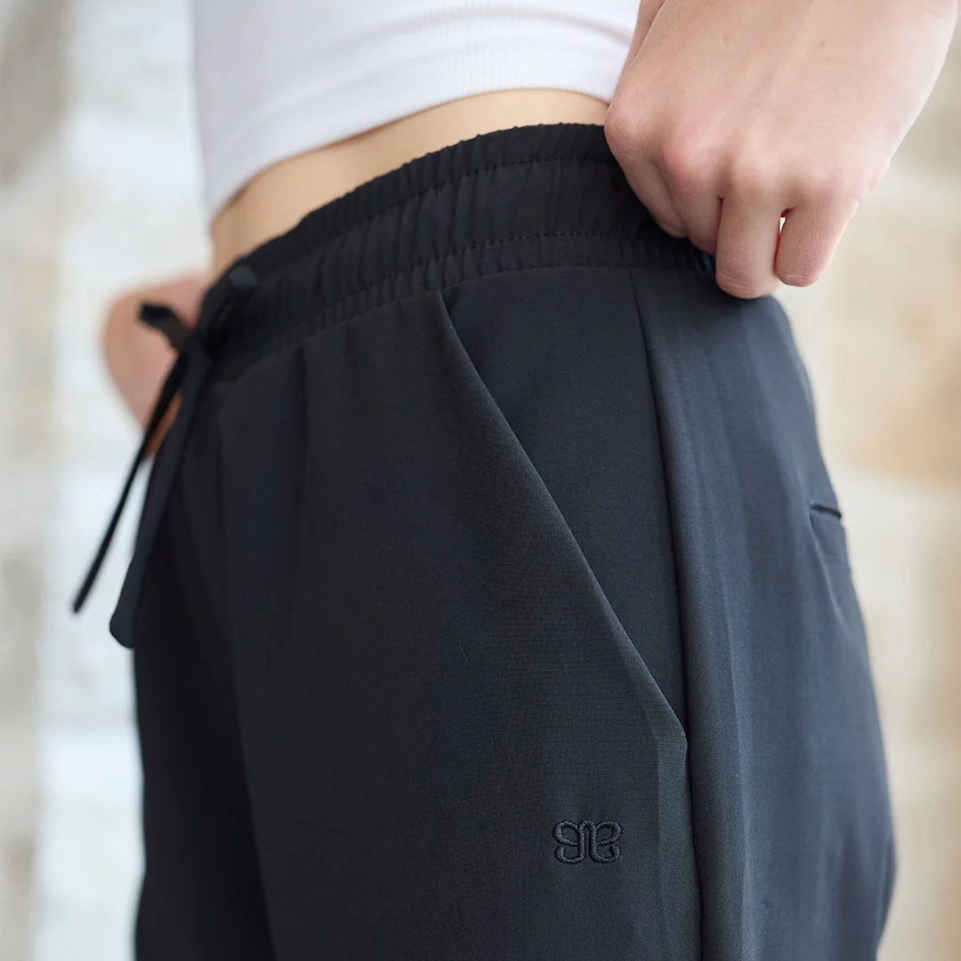 Audrey Mid Rise Wide Leg Pants, Black - Image 9