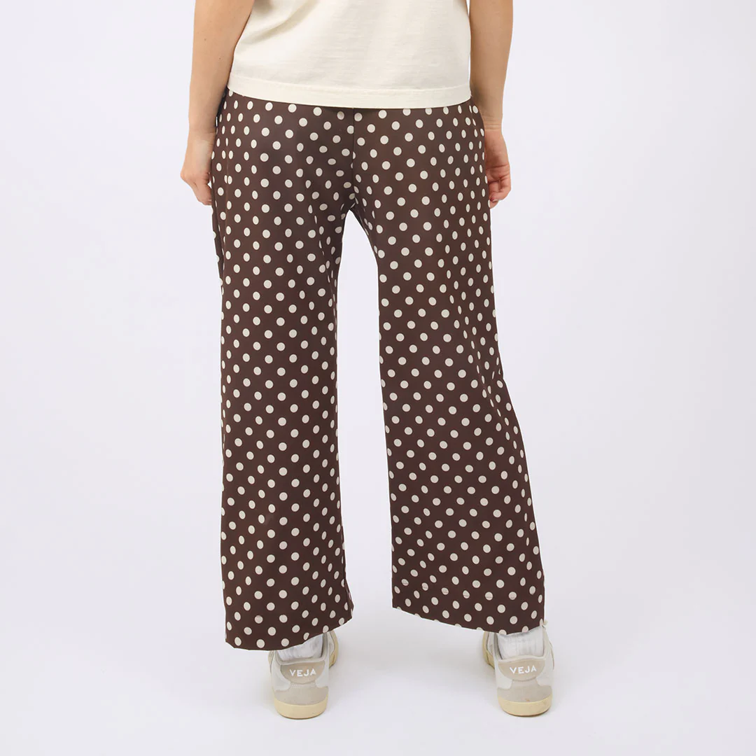 Audrey Mid Rise Wide Leg Pants, Cream Cocoa Dot - Image 6