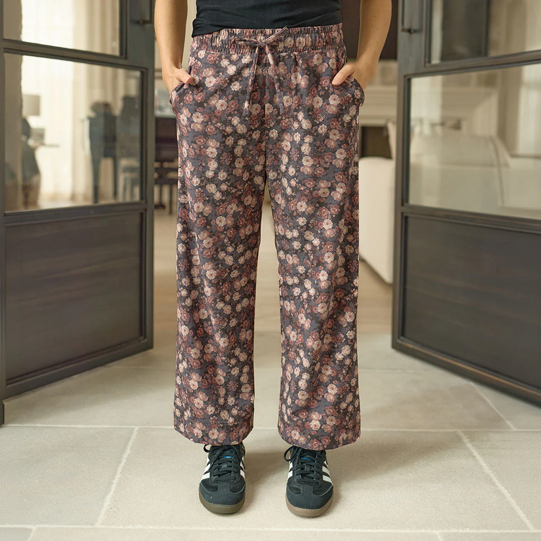 Audrey Mid Rise Wide Leg Pants, Walnut Micro Floral - Image 3