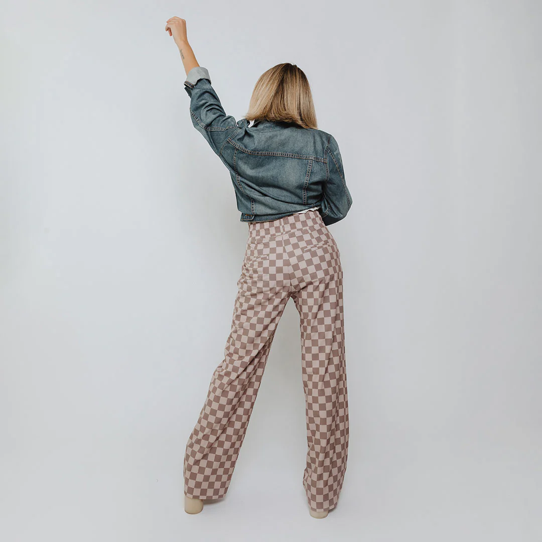 Audrey Trouser, Brown Checkers - Image 6