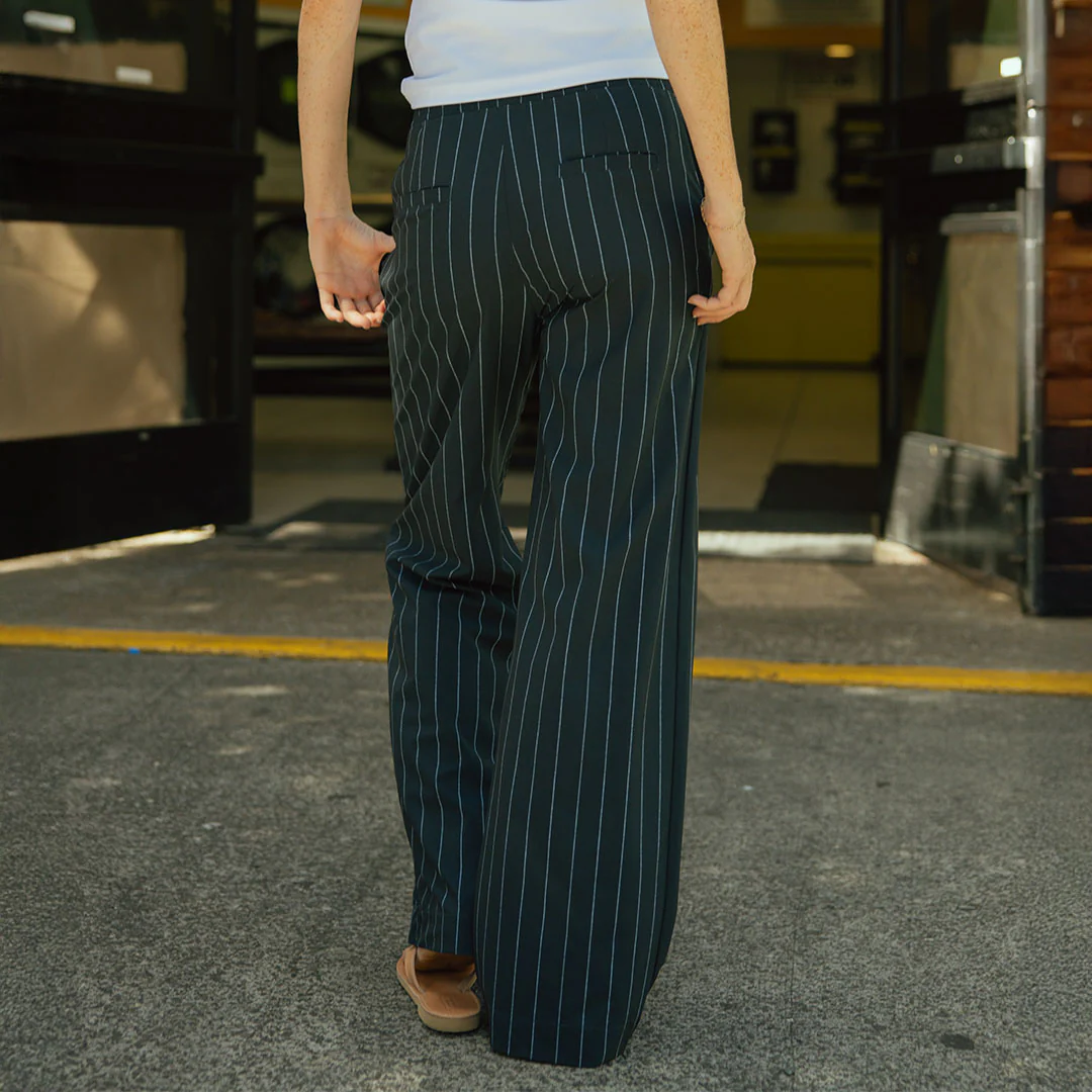 Audrey Trouser, Navy Pinstripe - Image 4