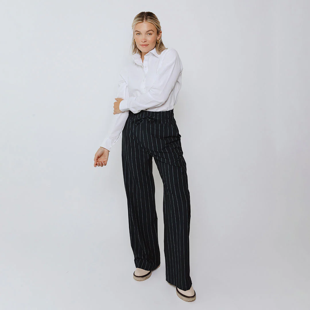 Audrey Trouser, Navy Pinstripe - Image 6