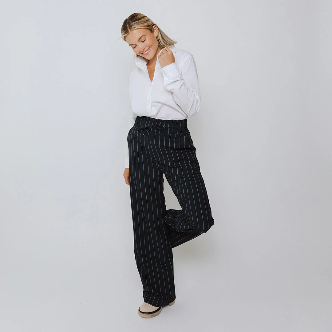 Audrey Trouser, Navy Pinstripe - Image 8