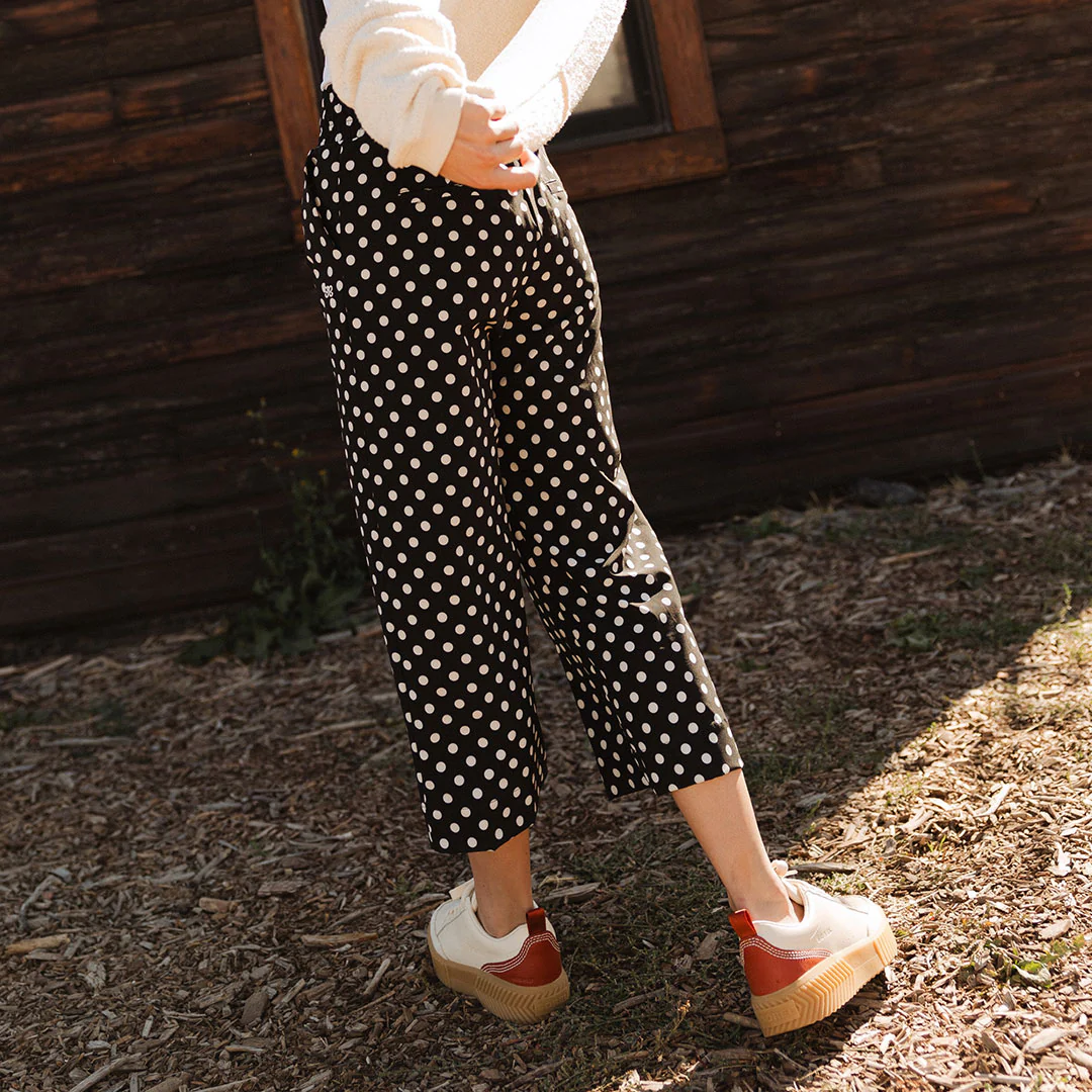 Audrey Wide Leg Pants, Black Polka Dot - Image 16
