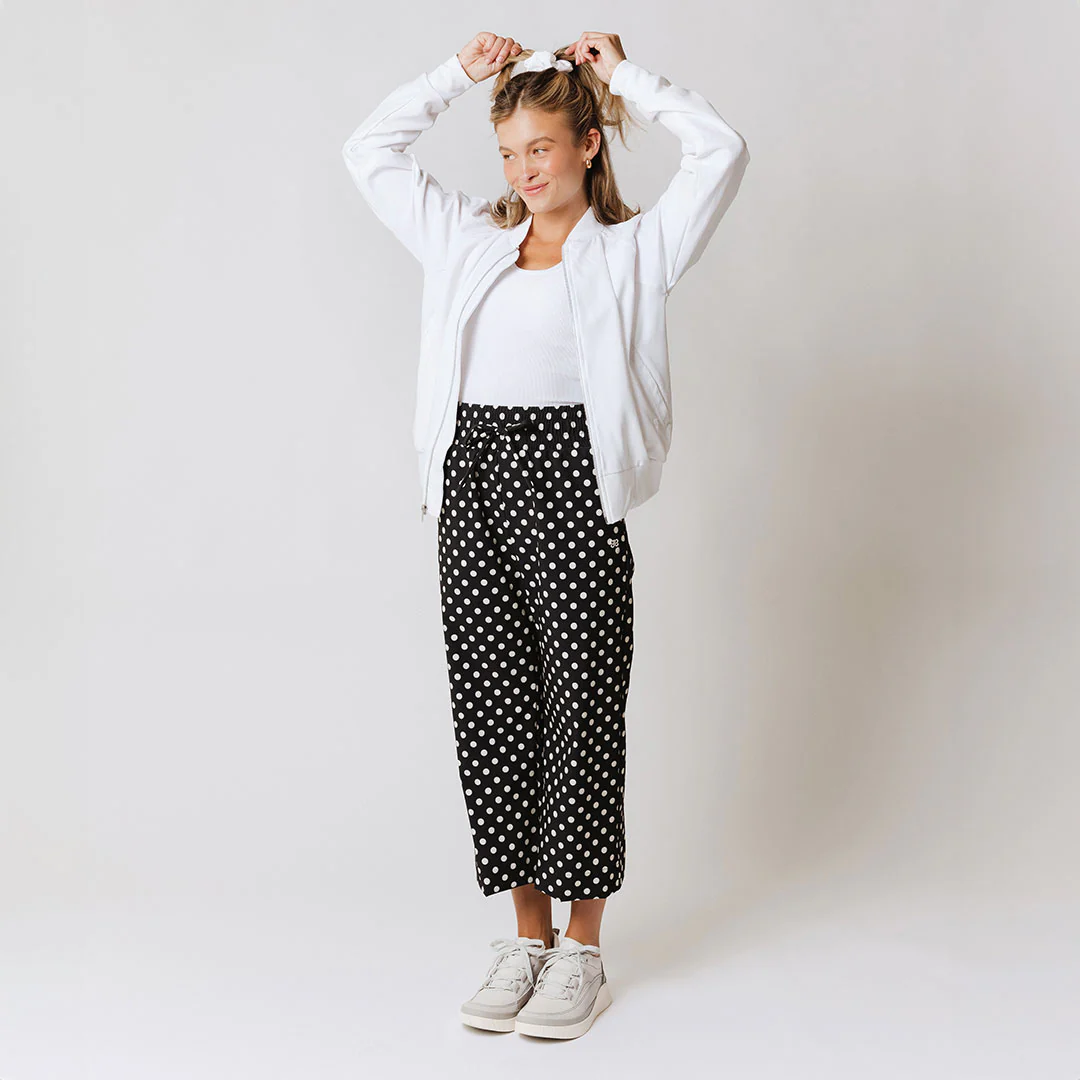 Audrey Wide Leg Pants, Black Polka Dot - Image 7