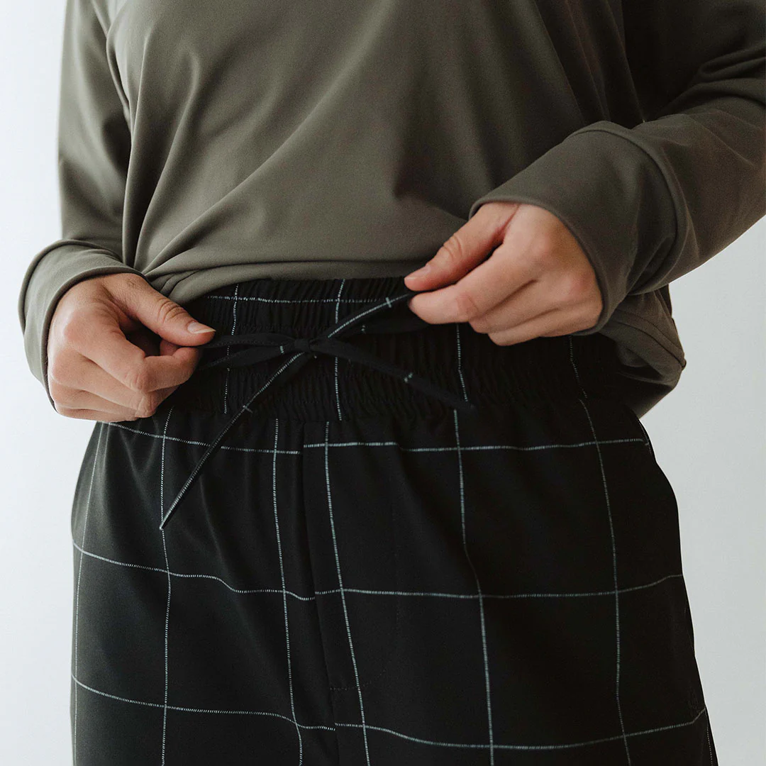 Audrey Wide Leg Pants, Black Windowpane - Image 8