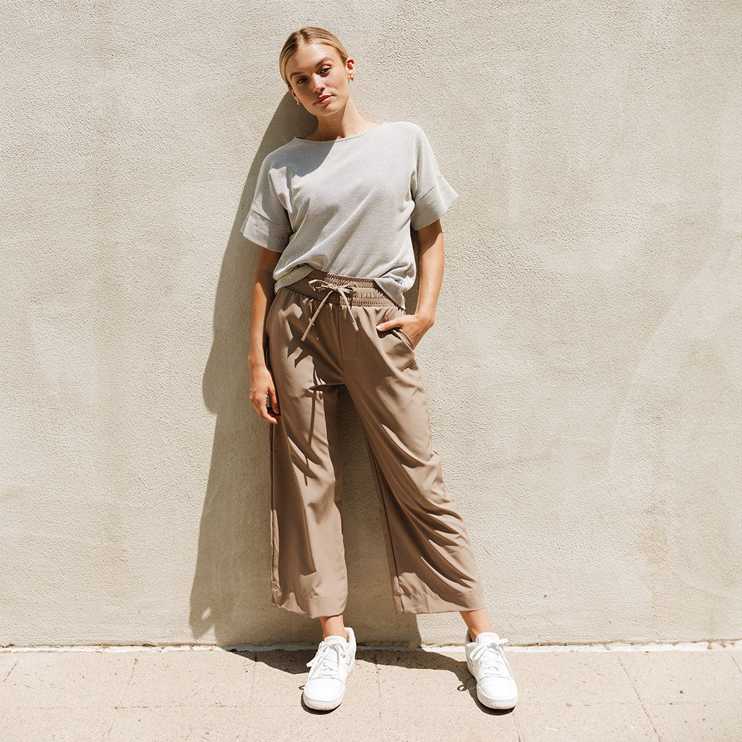 Audrey Wide Leg Pants, Chestnut - Image 3