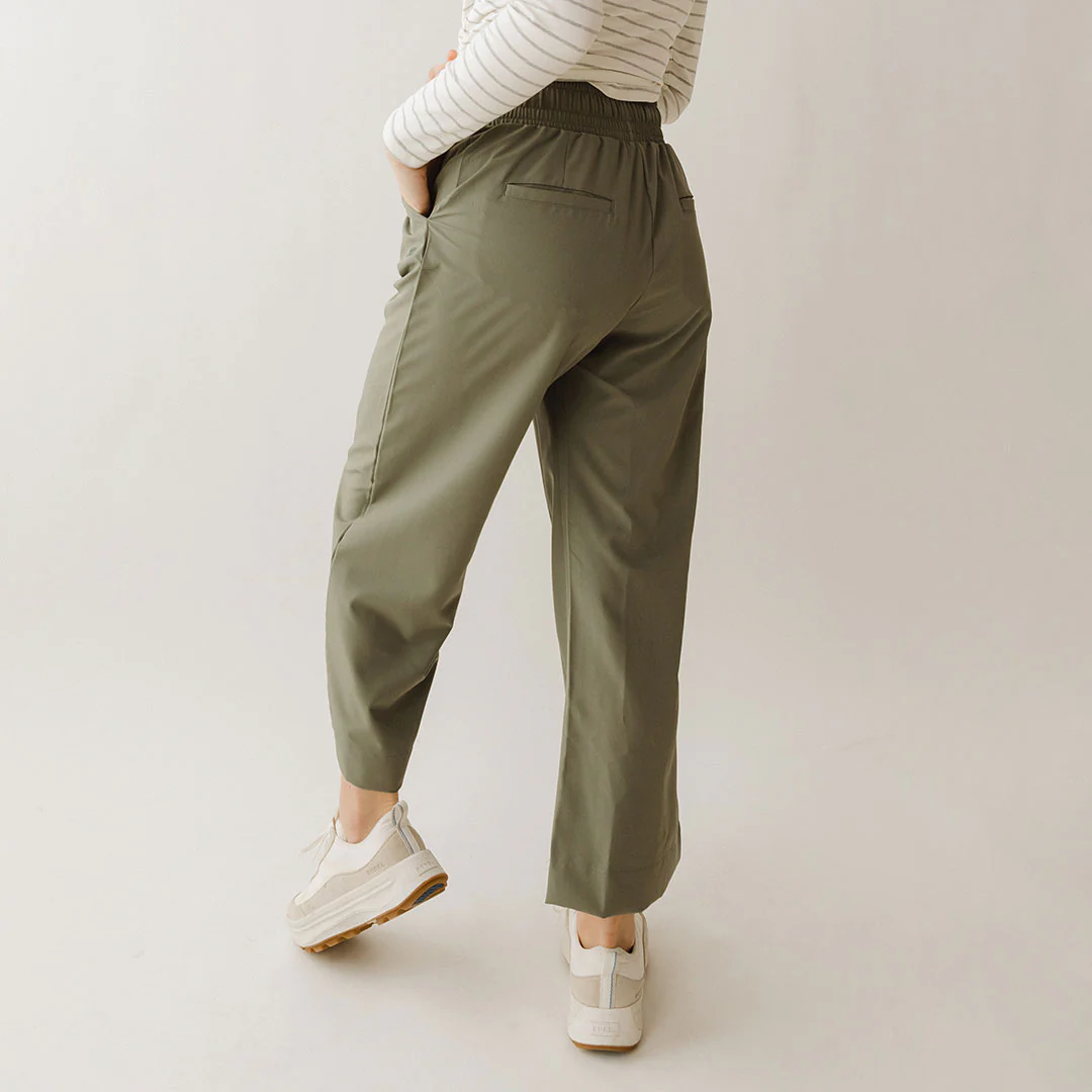 Audrey Wide Leg Pants, Olive - Image 5
