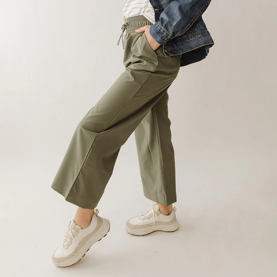 Audrey Wide Leg Pants, Olive - Image 6