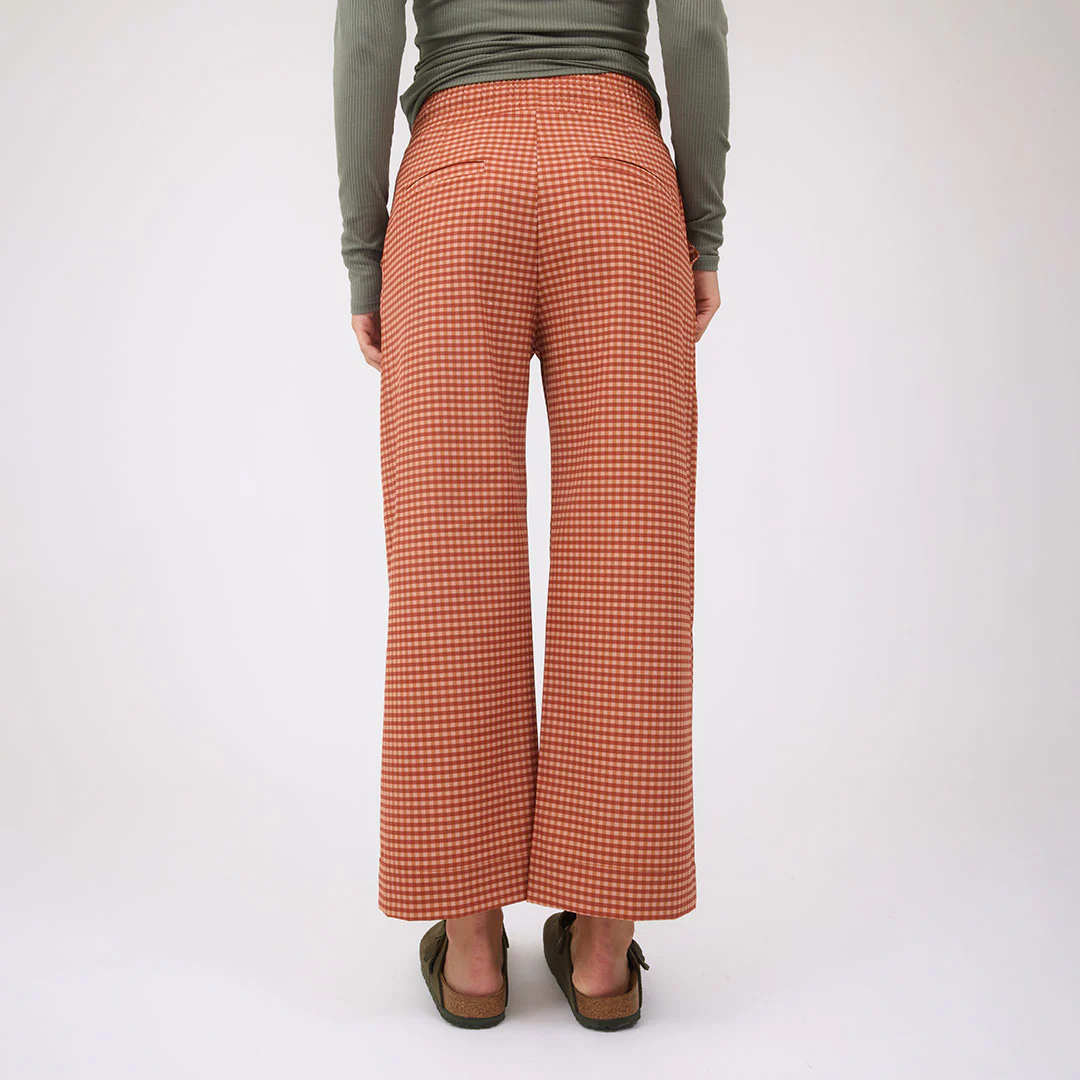 Audrey Wide Leg Pants, Pumpkin Gingham - Image 12