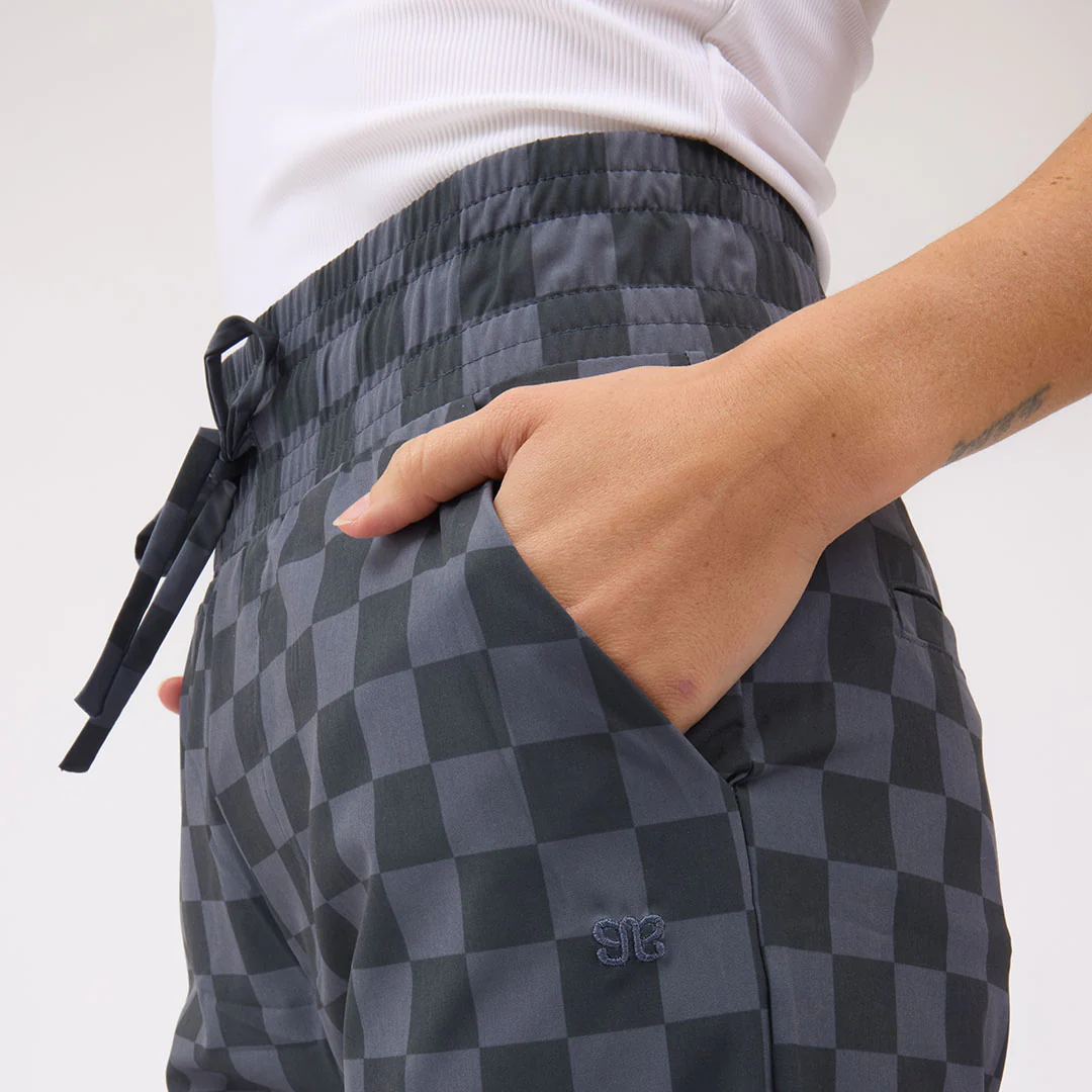 Audrey Wide Leg Pants, Slate Checkers - Image 6