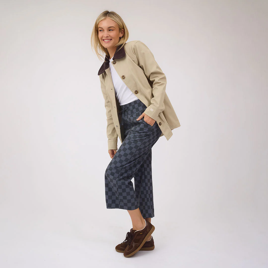 Audrey Wide Leg Pants, Slate Checkers - Image 7