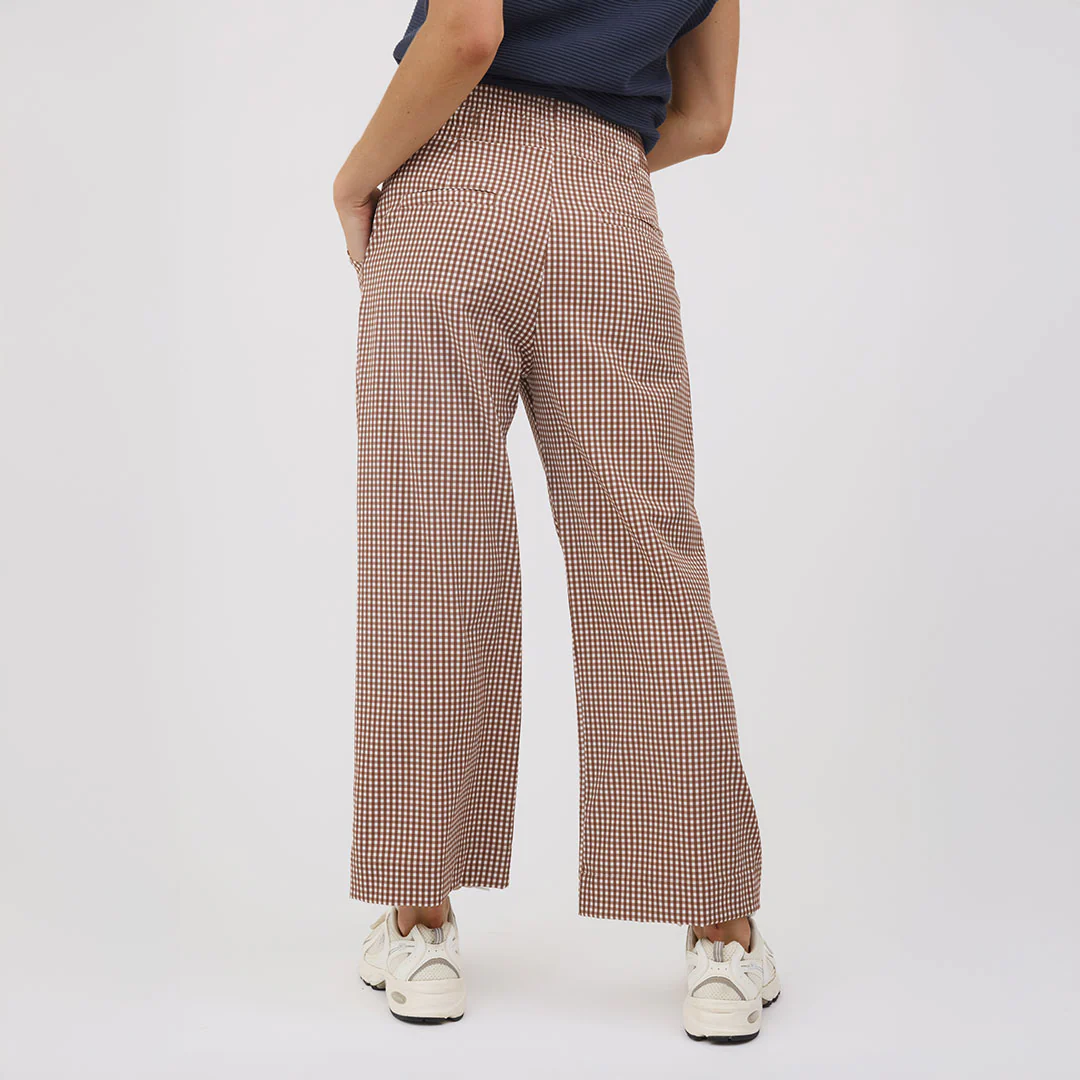 Audrey Wide Leg Pants, Toffee Gingham - Image 14