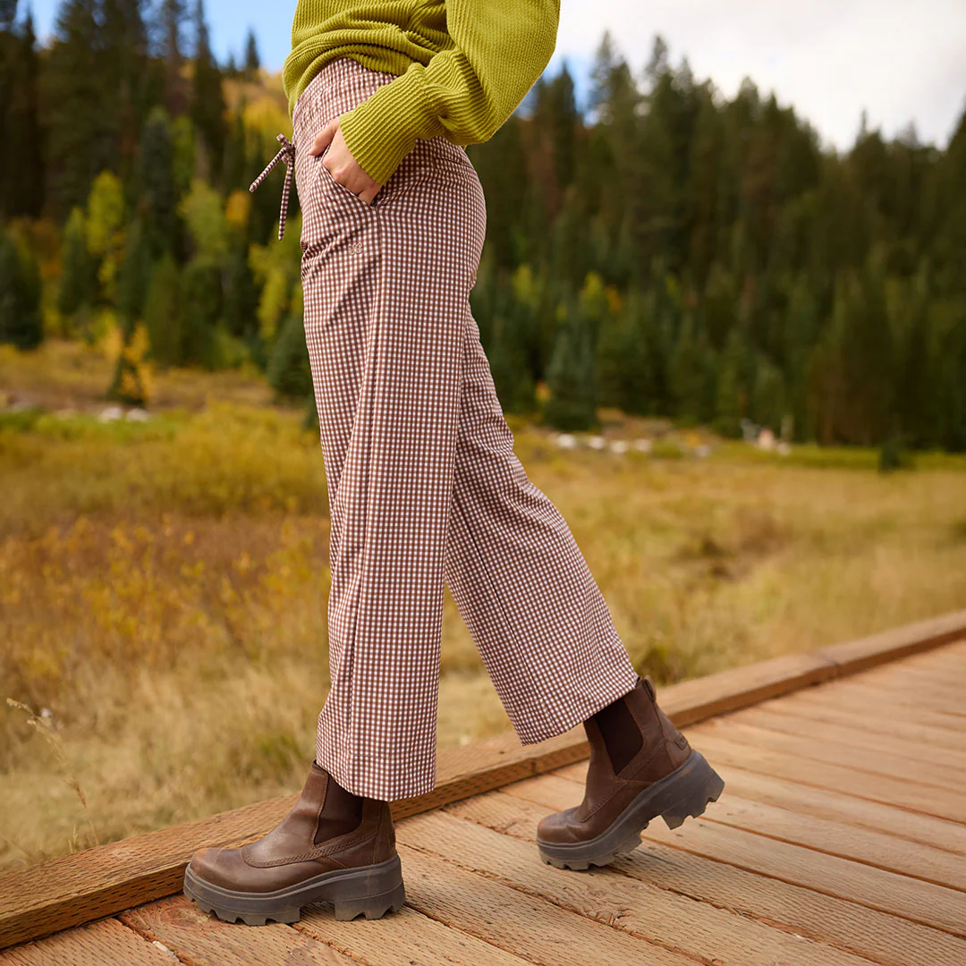 Audrey Wide Leg Pants, Toffee Gingham - Image 3