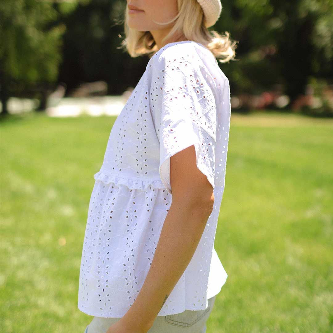 Baby Doll Blouse, White - Image 3