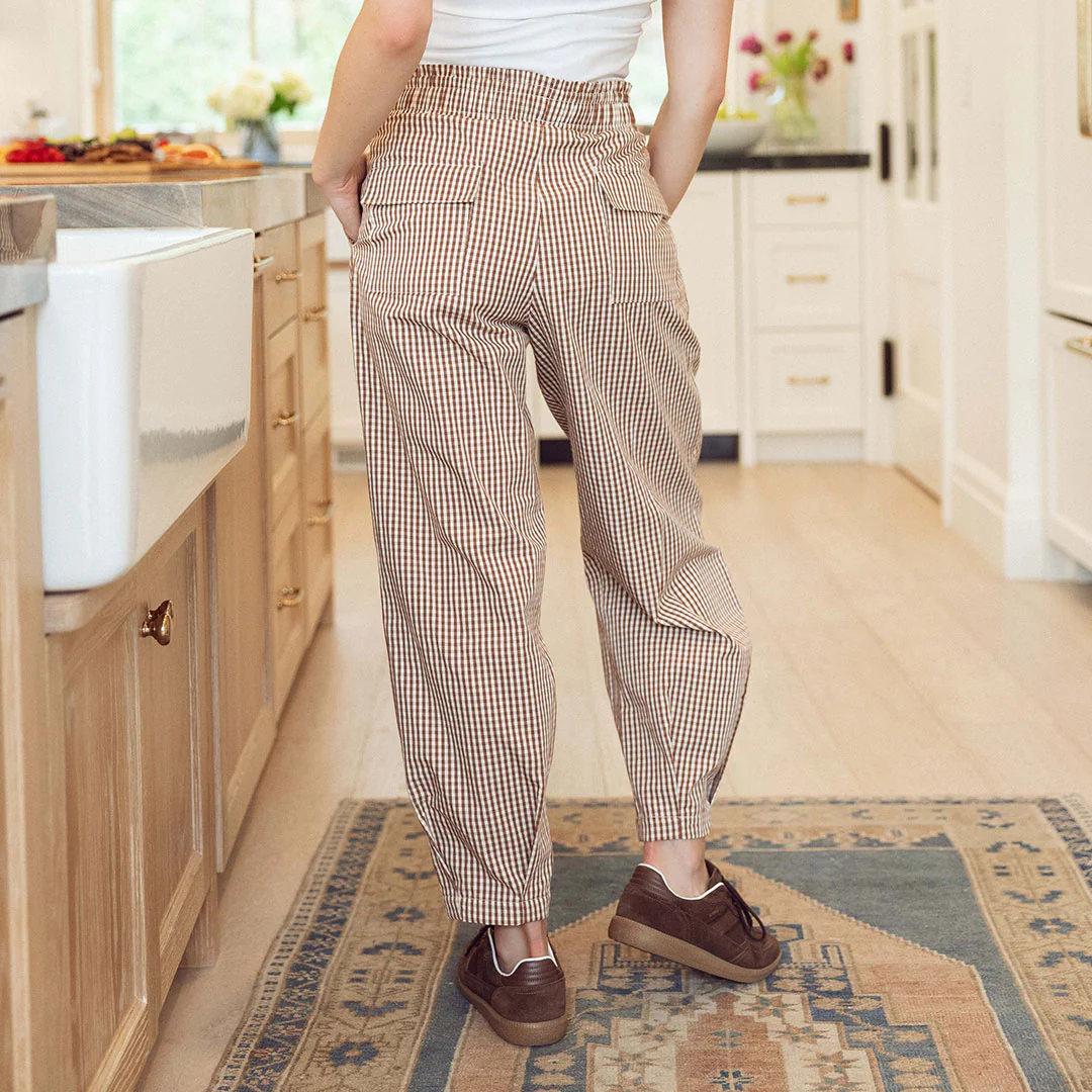 Balloon Pants, Brown Gingham - Image 4