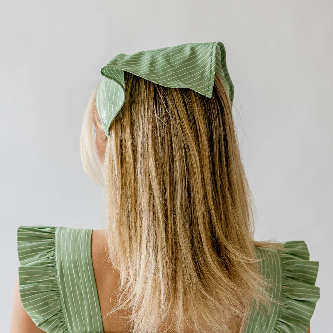 Bandana, Green and White Stripe - Image 7