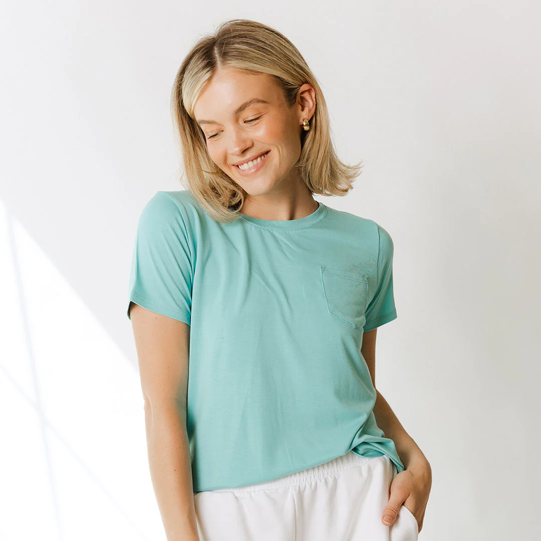 Basic Tee, Aqua - Image 3