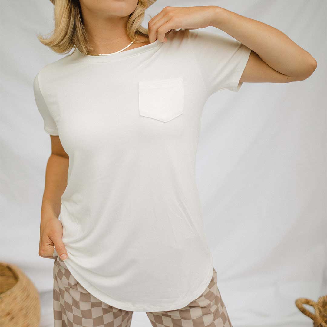 Basic Tee, Bamboo Ivory - Image 6