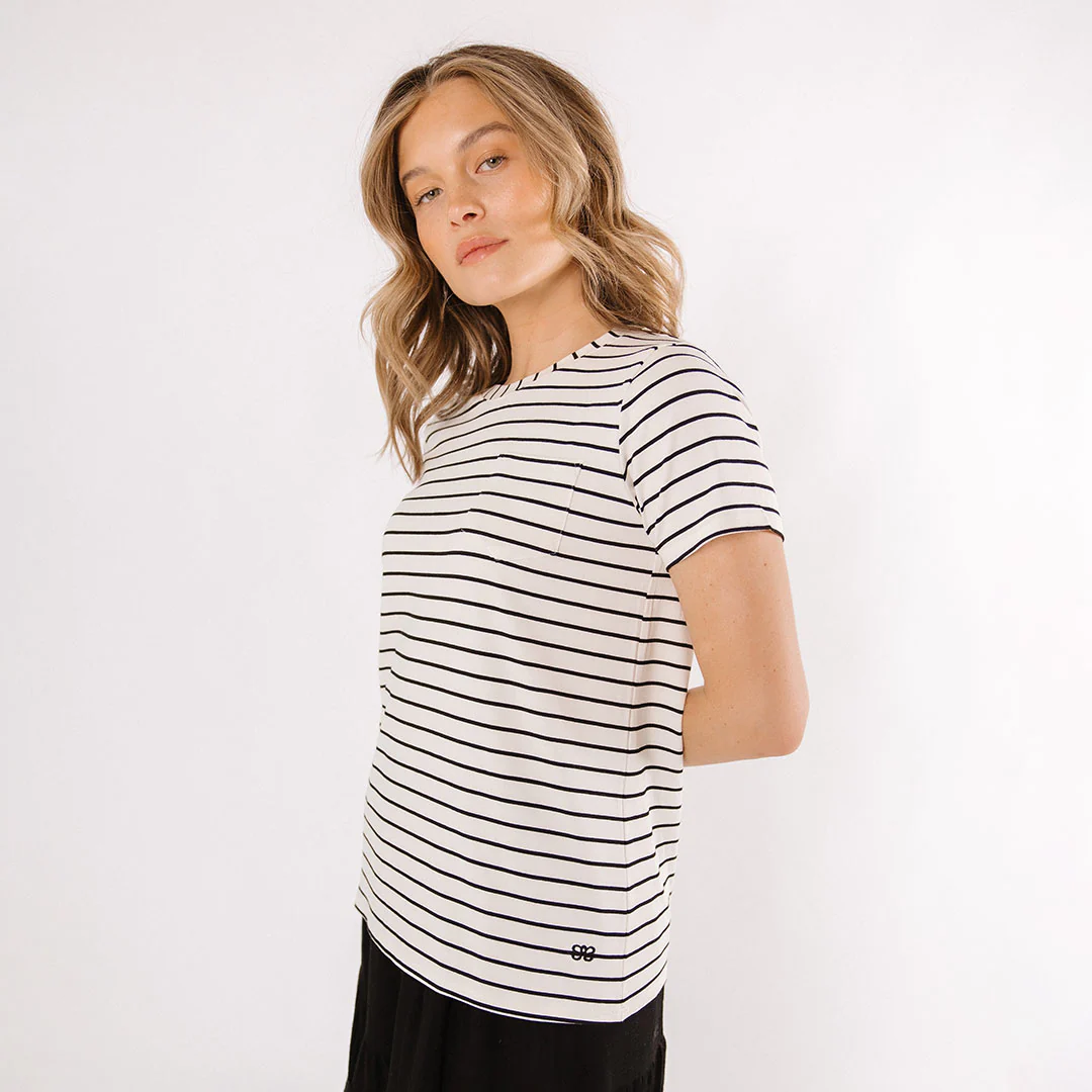 Basic Tee, Black Venice Stripe - Image 3