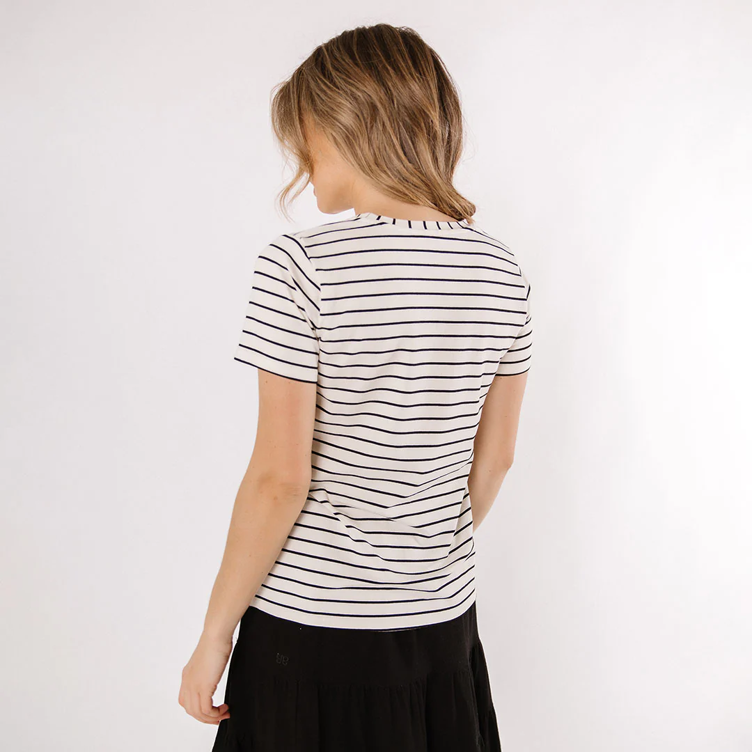 Basic Tee, Black Venice Stripe - Image 4