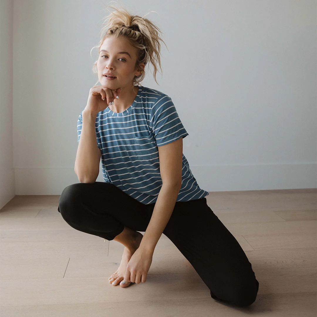 Basic Tee, Blue Venice Stripe - Image 3