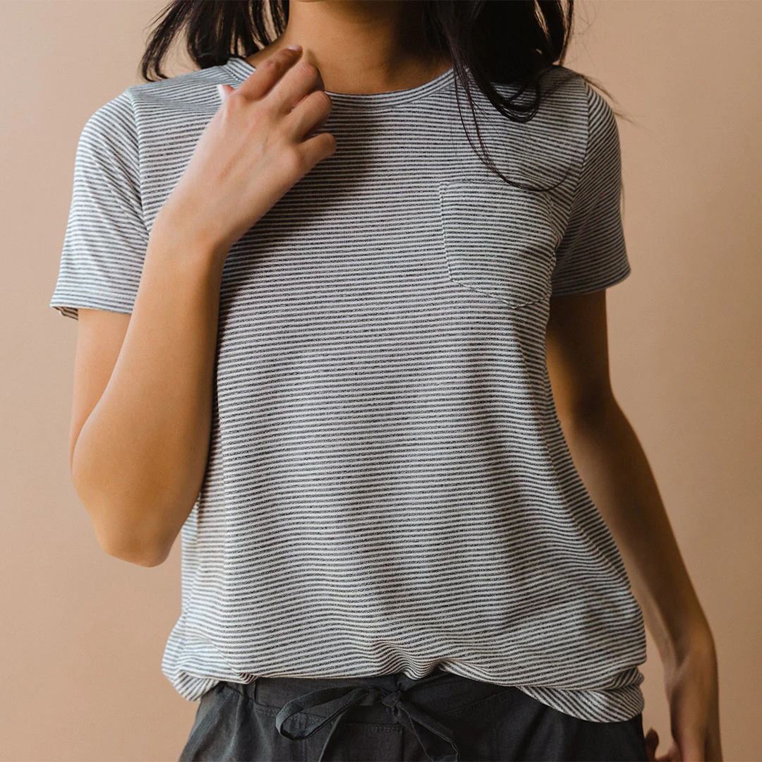 Basic Tee, Grey Micro Stripe - Image 3