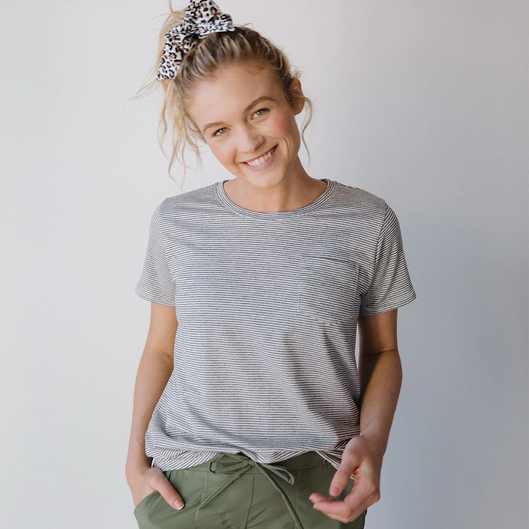 Basic Tee, Grey Micro Stripe - Image 4