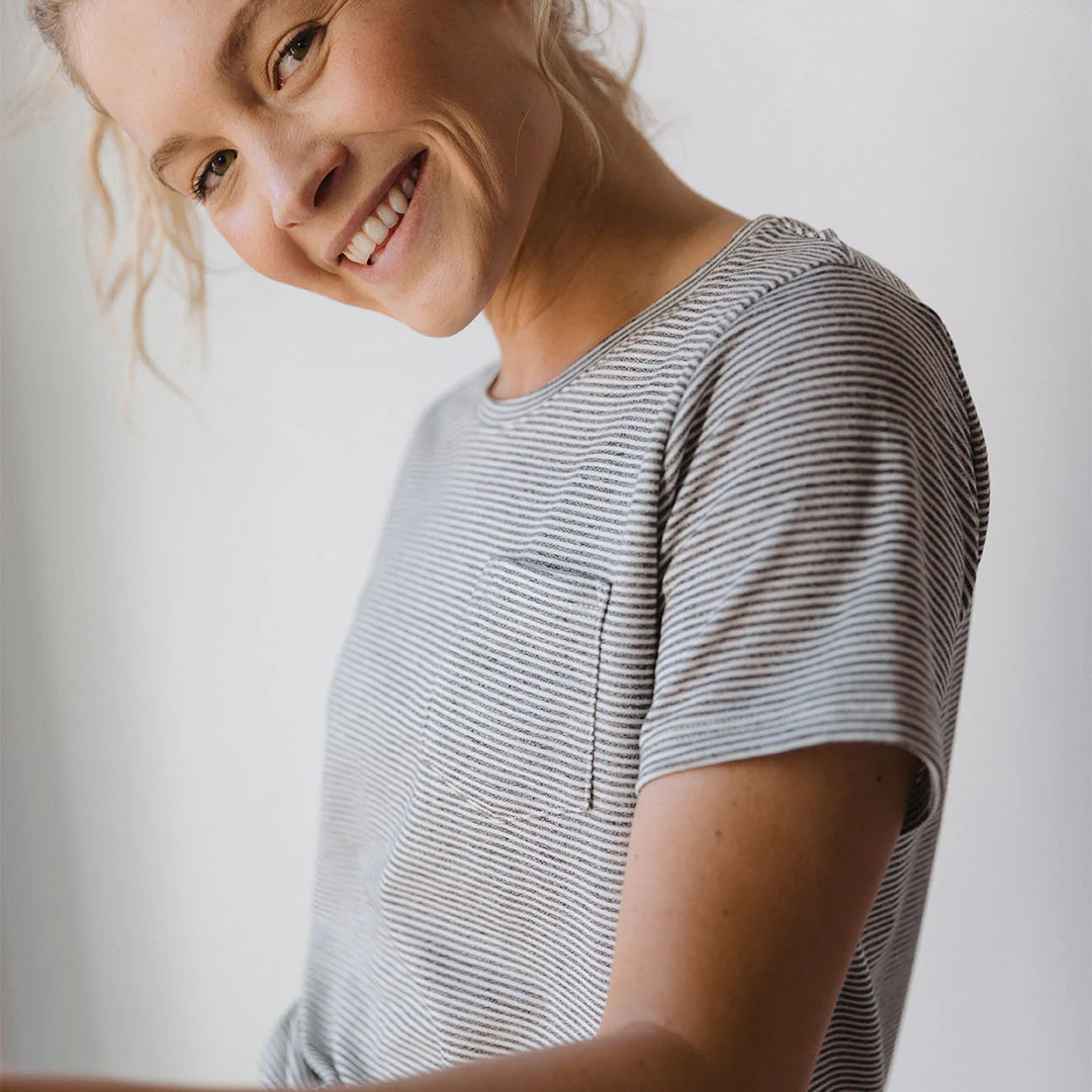 Basic Tee, Grey Micro Stripe - Image 6