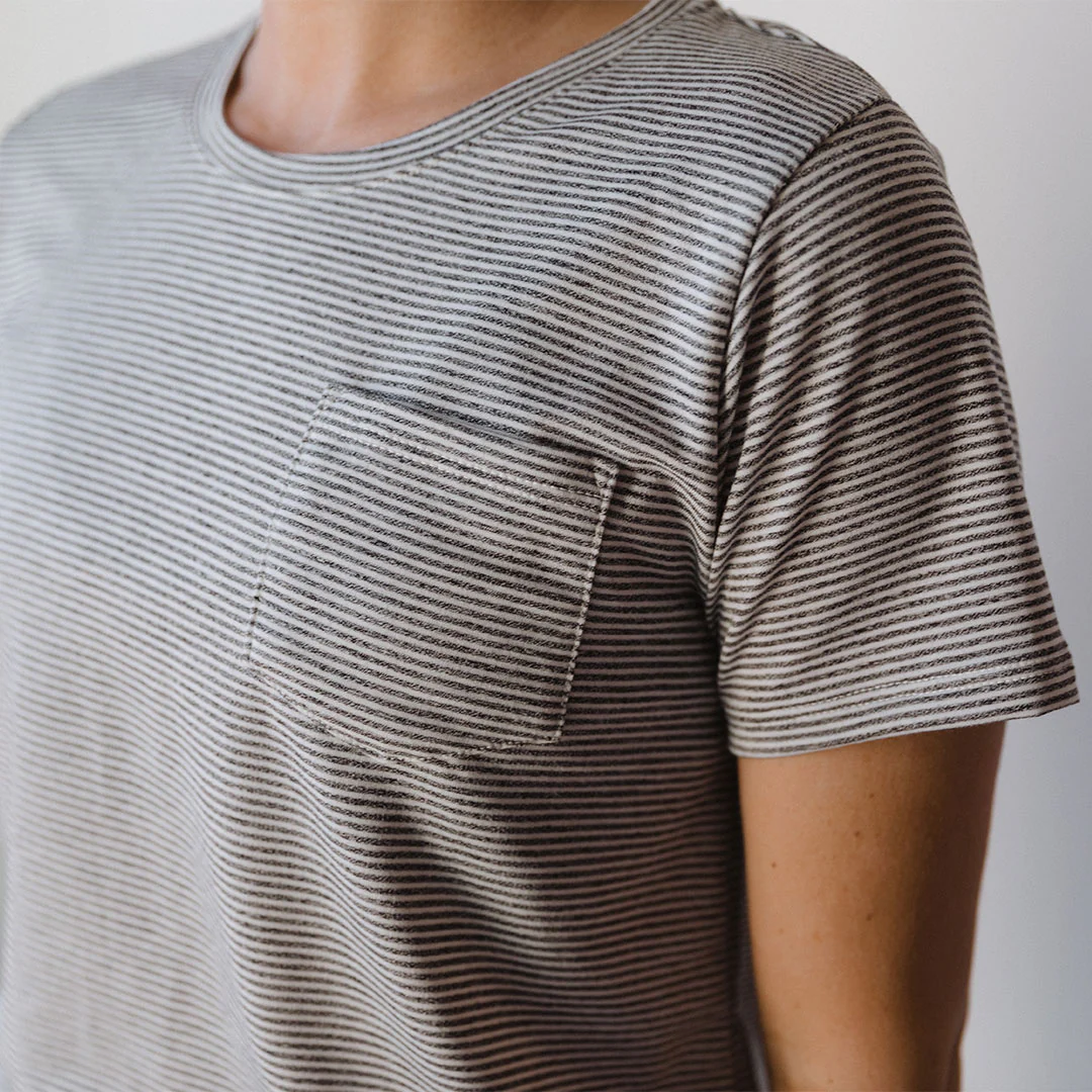 Basic Tee, Grey Micro Stripe - Image 7