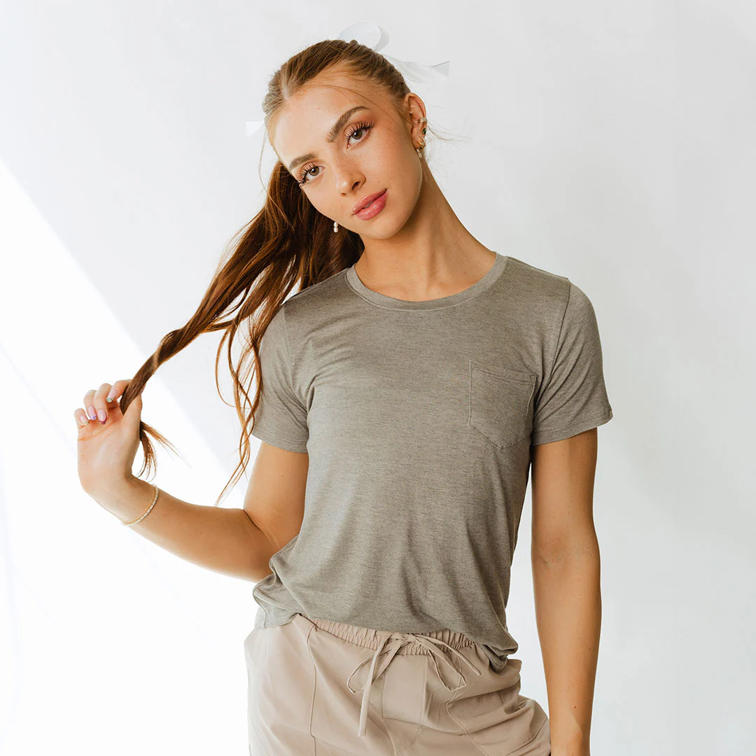 Basic Tee, Stone Chambray - Image 4