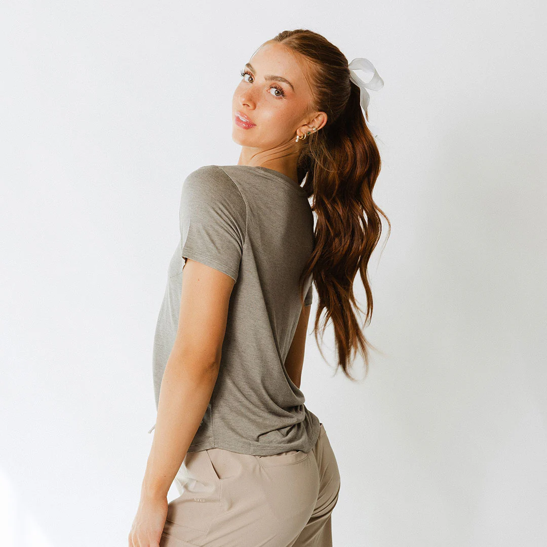 Basic Tee, Stone Chambray - Image 6