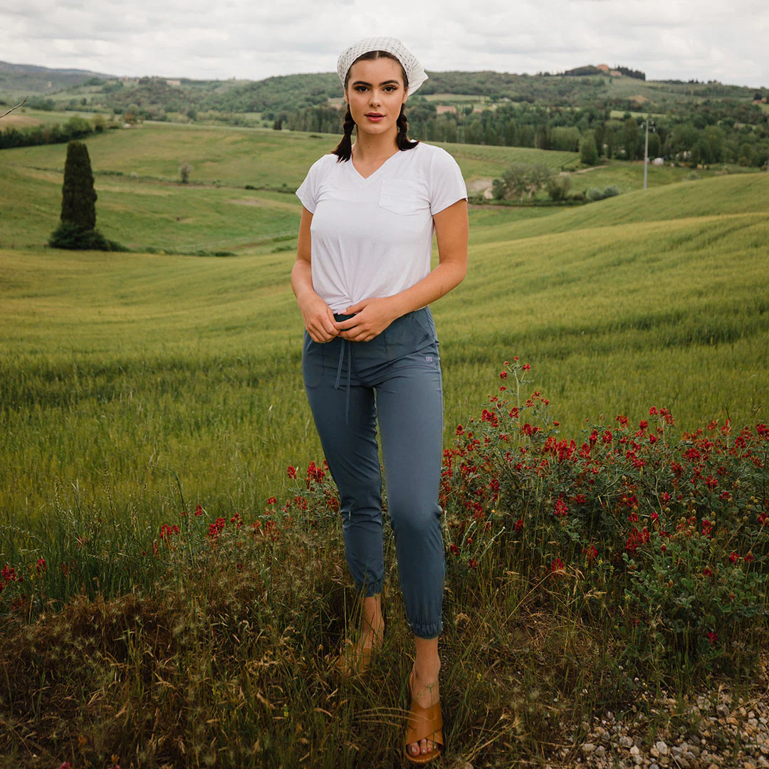 Basic V Neck Tee, White - Image 5