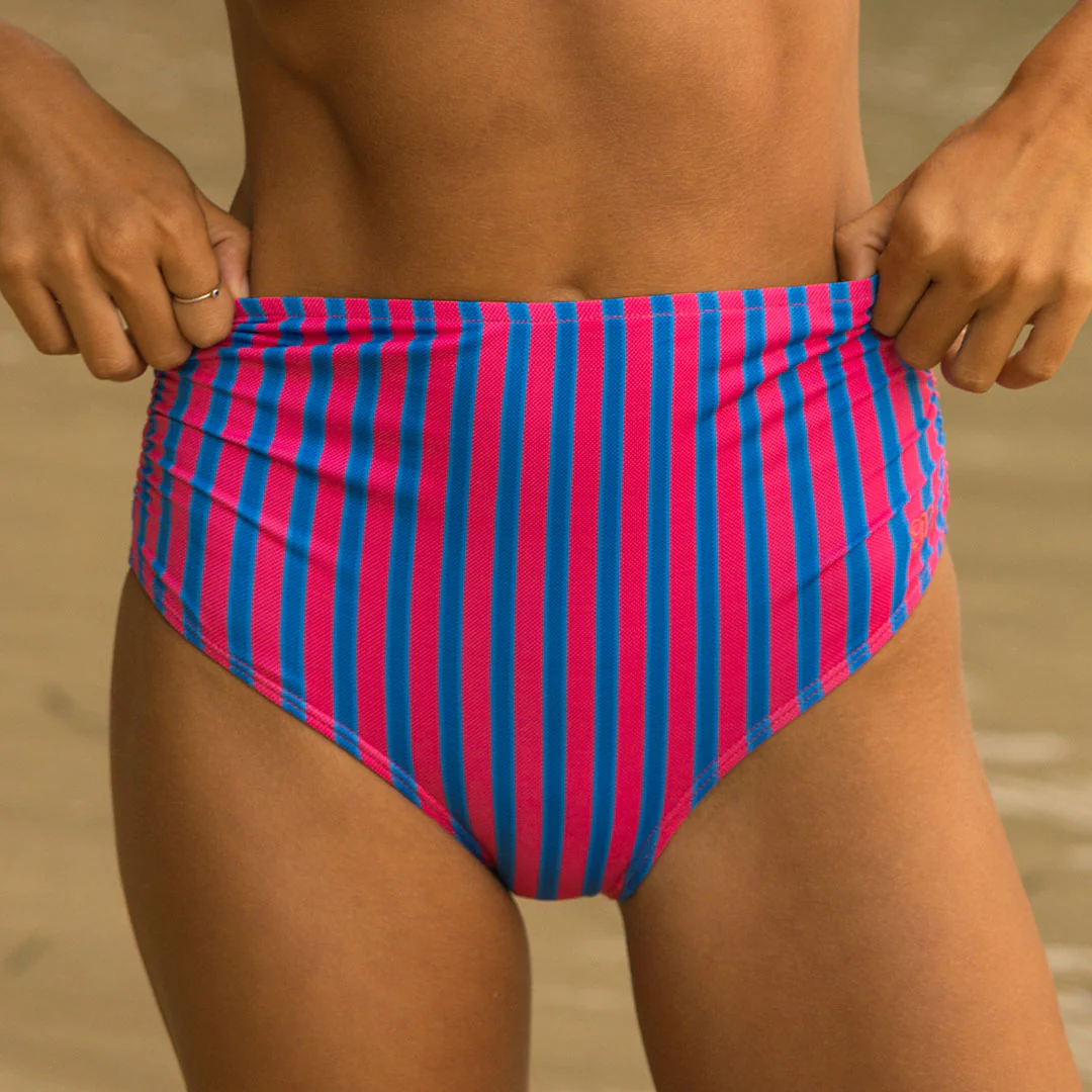 Berry Stripe Ruched Midi Bottoms - Image 3