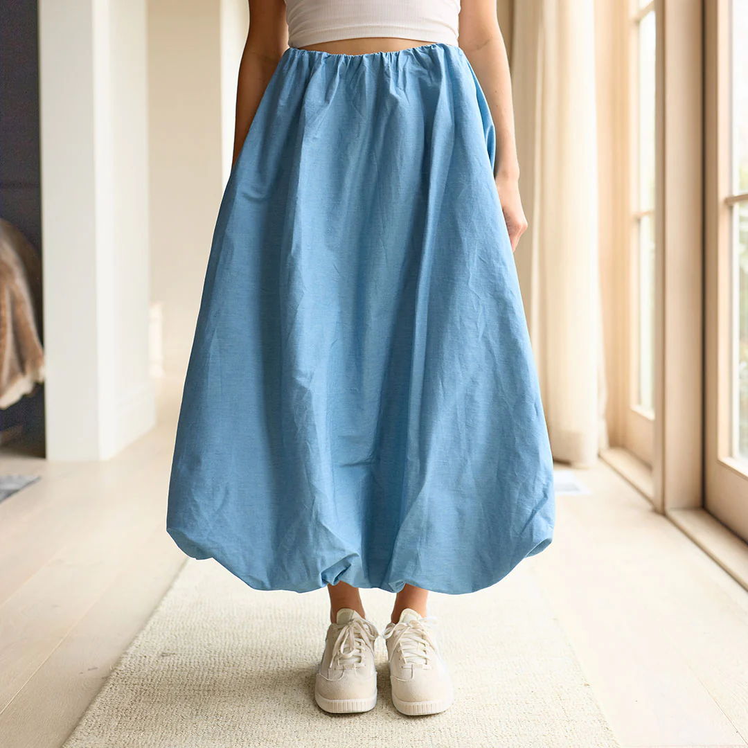 Betty Bubble Skirt, Chambray - Image 2